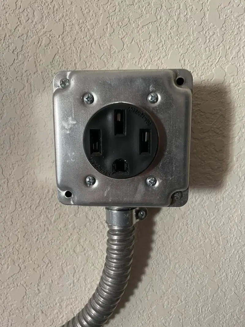 NEMA 14-50 outlet installed for Smart Home Electrical in Brownfield